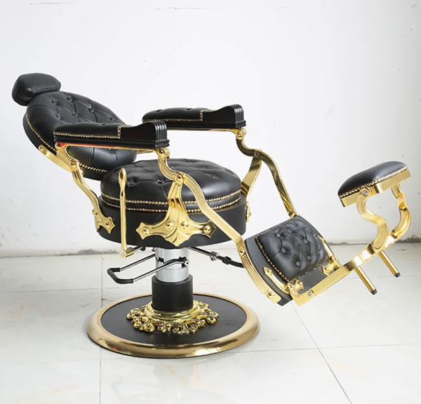 Vintage Tufted Negro Golden Salón de Belleza Barber Muebles Silla de Lujo Sillas de Peluquería de Barbería para la Venta - Imagen 4