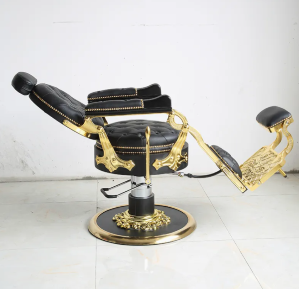 Vintage Tufted Negro Golden Salón de Belleza Barber Muebles Silla de Lujo Sillas de Peluquería de Barbería para la Venta - Imagen 3